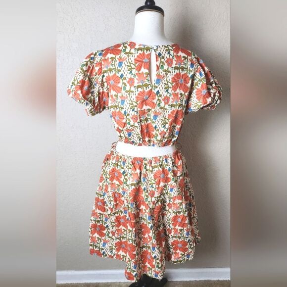 &merci Lindsay Boho Floral Puff Sleeve Dress Size M - Picture 2 of 6